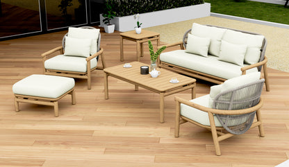 6 Piece Fensee Lounge Set: Sofa, Lounge chairs with Accent tables and Ottoman