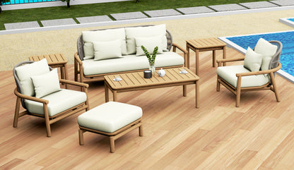 7 Piece Fensee Lounge Set: Sofa, Lounge chairs with Accent tables and Ottoman