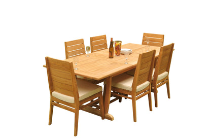 94" Rectangle Table with Trestle Legs and Charleston Chairs