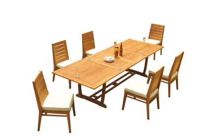 117" Rectangle Table with Trestle Legs and Charleston Chairs