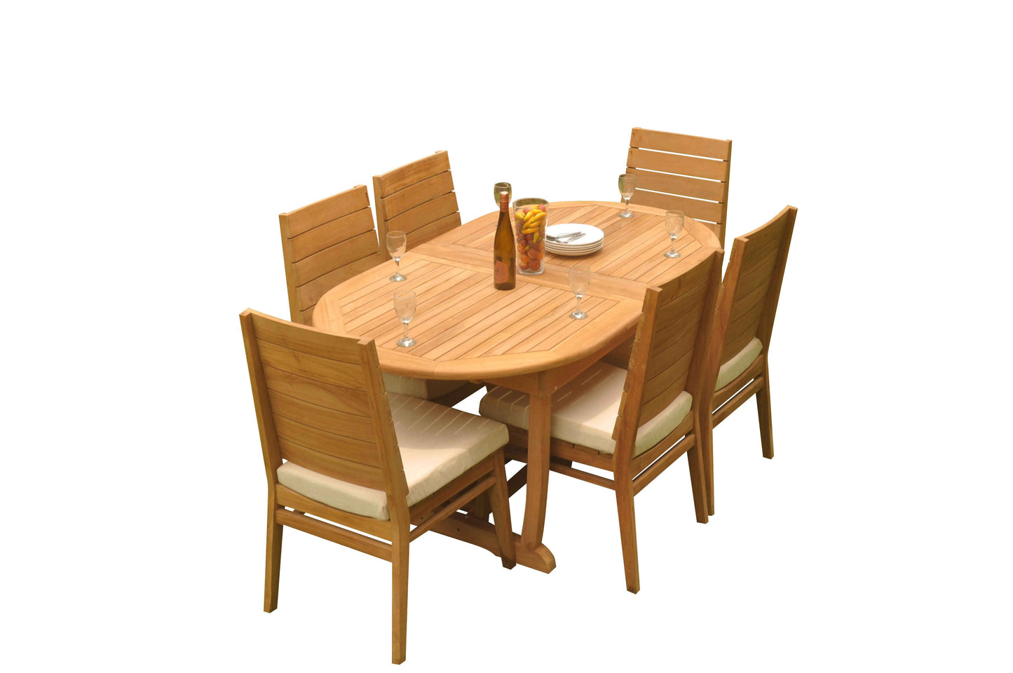 94" Oval Table with Trestle Legs and Charleston Chairs