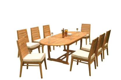 94" Oval Table with Trestle Legs and Charleston Chairs