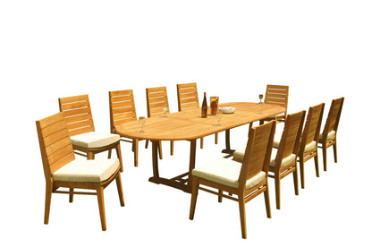 117" Oval Table with Trestle Legs and Charleston Chairs