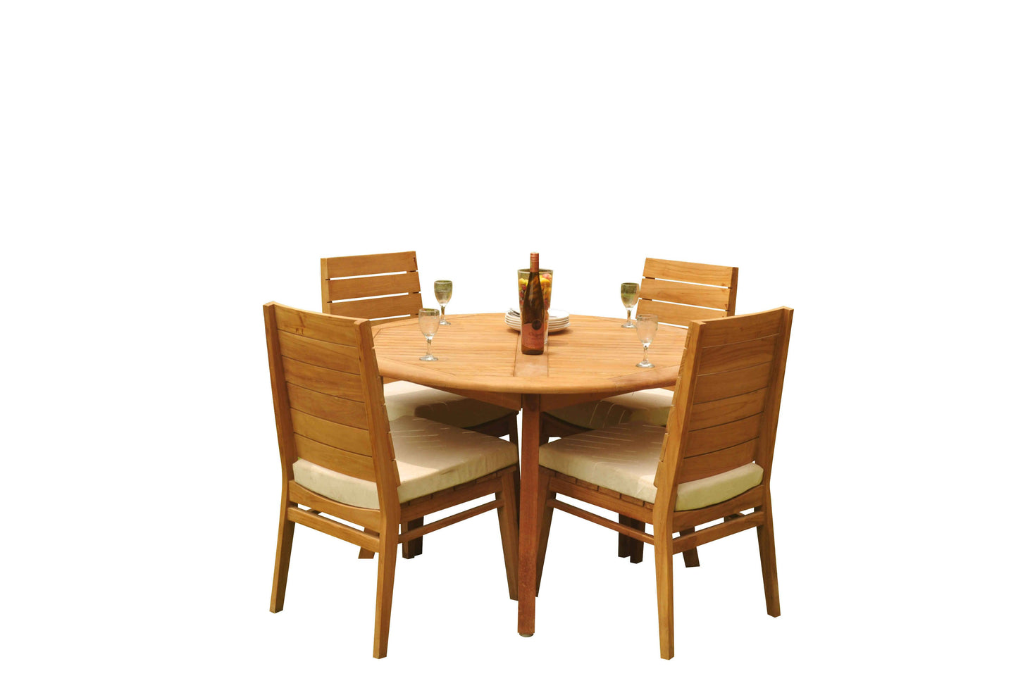 48 Fixed Round Table with 4 Charleston Chairs