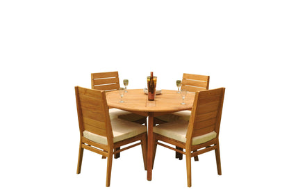 48 Fixed Round Table with 4 Charleston Chairs