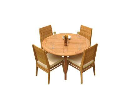 52" Round Table and with 4 Charleston Armless Chairs
