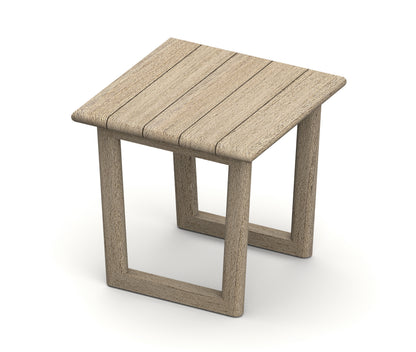 Sema Square Side Table - Weathered Teak