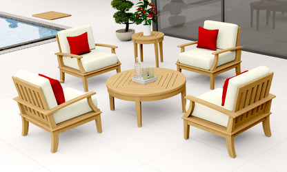 6 Piece Somer Lounge Set: Somer Lounge Chairs, Round Coffee Table and Side Table
