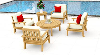 6 Piece Somer Lounge Set: Somer Lounge Chairs, Round Coffee Table and Side Table