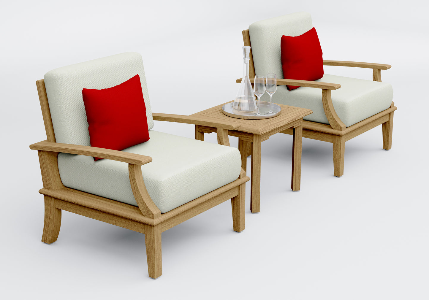 3 Piece Somer Lounge Set: Lounge Chairs with Napa Side Table