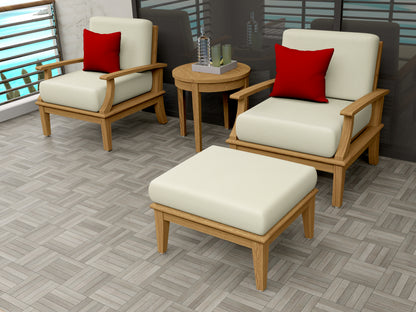 4 Piece Somer Lounge Set: Lounge Chairs, Ottoman and Side Table
