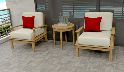 3 Piece Somer Lounge Set: Lounge Chairs with Noida Round Side Table