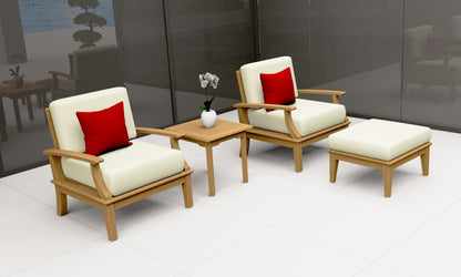4 Piece Somer Lounge Set: Lounge Chairs, Ottoman and Side Table