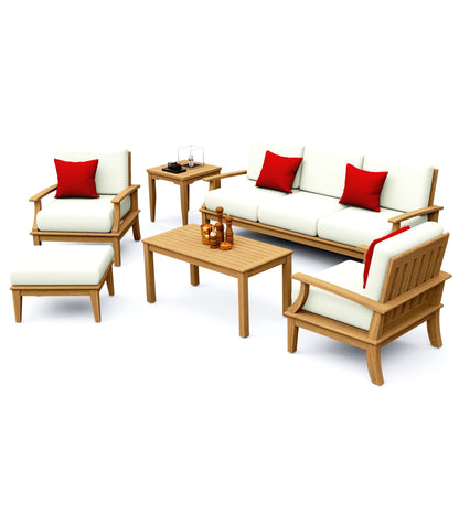 6 Piece Somer Lounge Set: Lounge Sofa, 2 Lounge Chairs, Ottoman and Napa Accent Tables