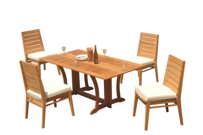69" Warwick Table with Charleston Armless Chairs