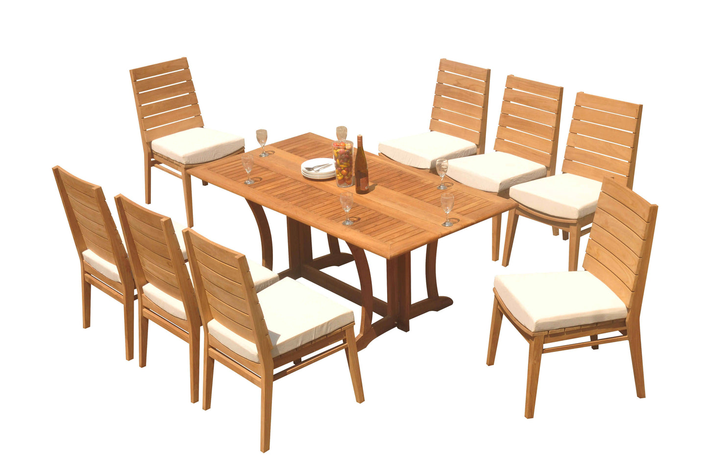 69" Warwick Table with Charleston Armless Chairs