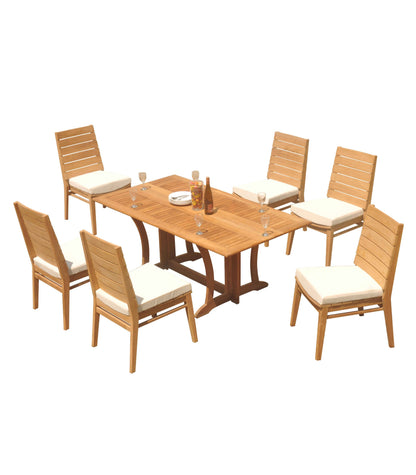 69" Warwick Table with Charleston Armless Chairs